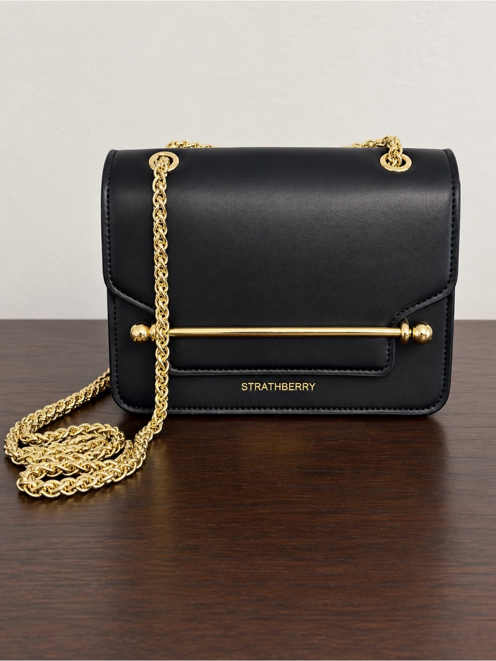 Strathberry East/West Mini in Black